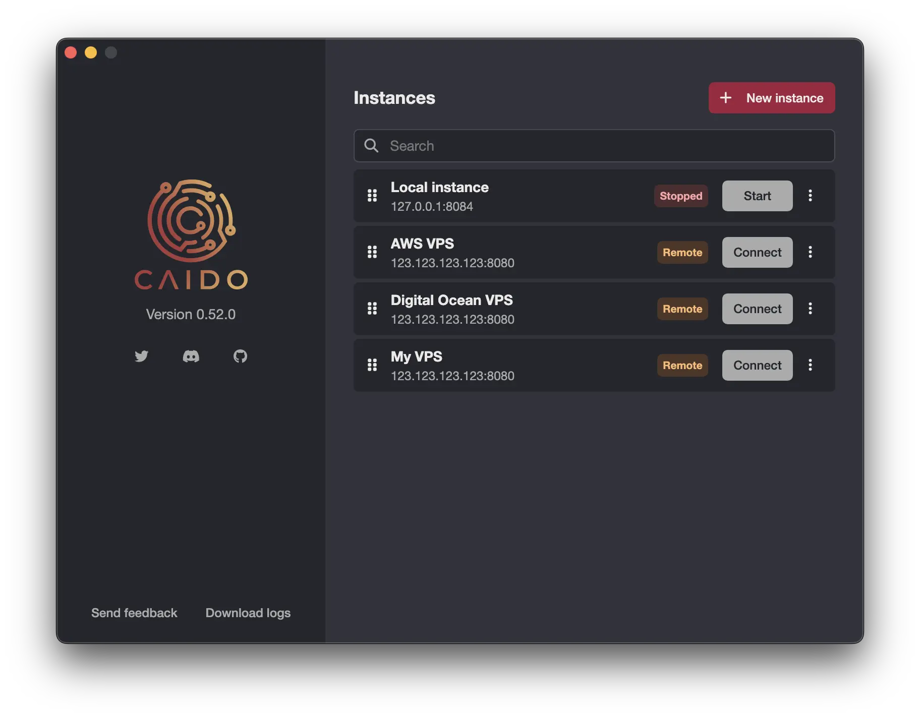 Data sovereignty with internal hosting in Caido
